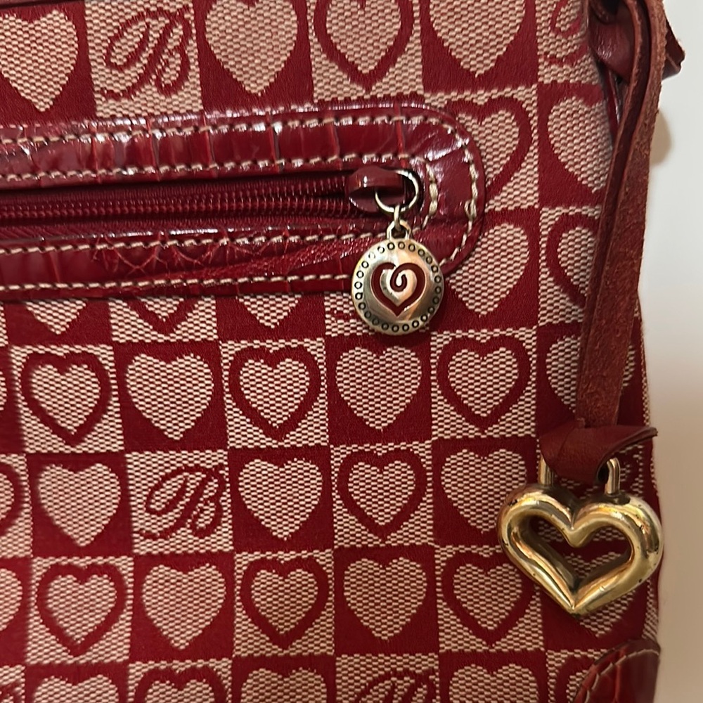 Brighton Elegant Red Heart Pattern Shoulder Bag - Picture 4 of 9